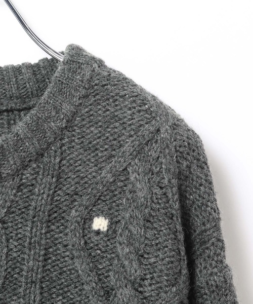 LEPSIM（レプシィム）の「3ゲージネップケーブルプルオーバー　637994（ニット/セーター・レディース・アイボリー/チャコールグレー・FREE）」の11枚目の写真