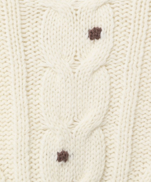 LEPSIM（レプシィム）の「3ゲージネップケーブルプルオーバー　637994（ニット/セーター・レディース・アイボリー/チャコールグレー・FREE）」の16枚目の写真