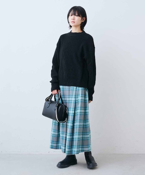 THREE FIFTY STANDARD(スリーフィフティースタンダード)の「THREE FIFTY STANDARD 日本製のリサイクル素材をつかったベーシックなニットセーター(ニット/セーター・レディース・ライトグレー/ブラック・3L/LL/L/M)」の20枚目の写真