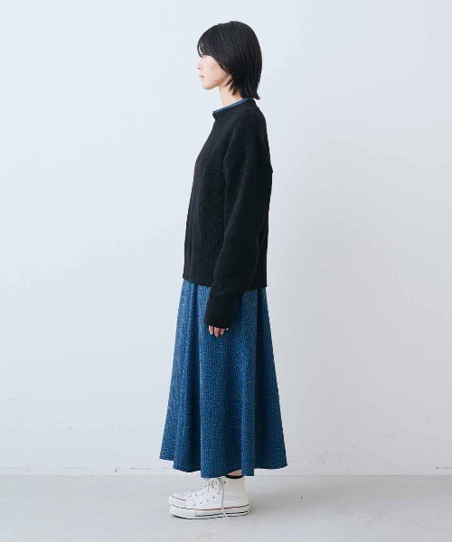 THREE FIFTY STANDARD(スリーフィフティースタンダード)の「THREE FIFTY STANDARD 日本製のリサイクル素材をつかったベーシックなニットセーター(ニット/セーター・レディース・ライトグレー/ブラック・3L/LL/L/M)」の18枚目の写真