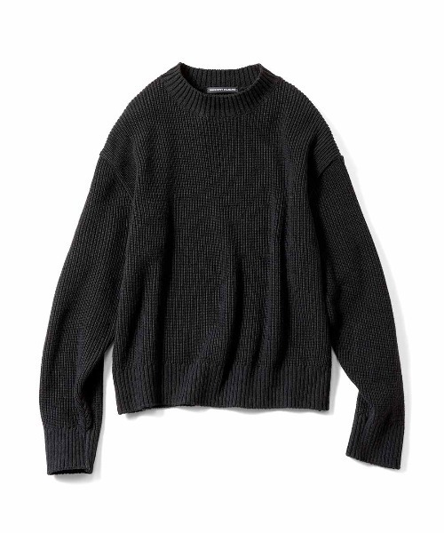 THREE FIFTY STANDARD(スリーフィフティースタンダード)の「THREE FIFTY STANDARD 日本製のリサイクル素材をつかったベーシックなニットセーター(ニット/セーター・レディース・ライトグレー/ブラック・3L/LL/L/M)」の5枚目の写真