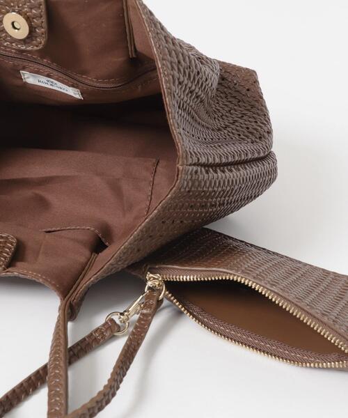 RODE SKO（ロデスコ）の「ポーチ付パンチングミドルトートバッグ（トートバッグ・レディース・アイボリー/ブラウン・ONE）」の5枚目の写真