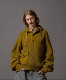 CIVVY.（シヴィ―）の「Double Pocket Knit Hoodie - ダブルポケット ニットフーディー -（パーカー）」