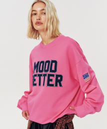 FLAG PATCH APPLIQUE SWEATSHIRT PINK
