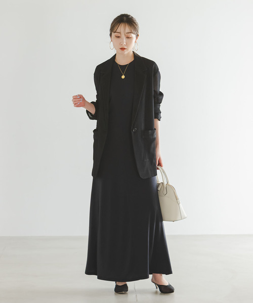 Noble（ノーブル）の「エアリーメッシュロングジャケット（テーラードジャケット・レディース・ブラック/ホワイト系その他・38/36）」の6枚目の写真