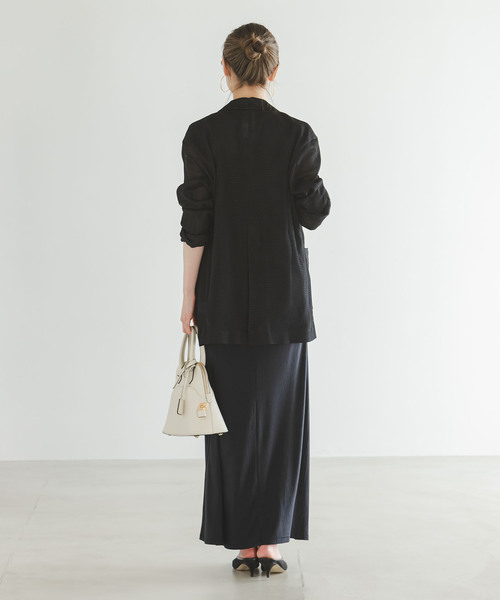 Noble（ノーブル）の「エアリーメッシュロングジャケット（テーラードジャケット・レディース・ブラック/ホワイト系その他・38/36）」の7枚目の写真