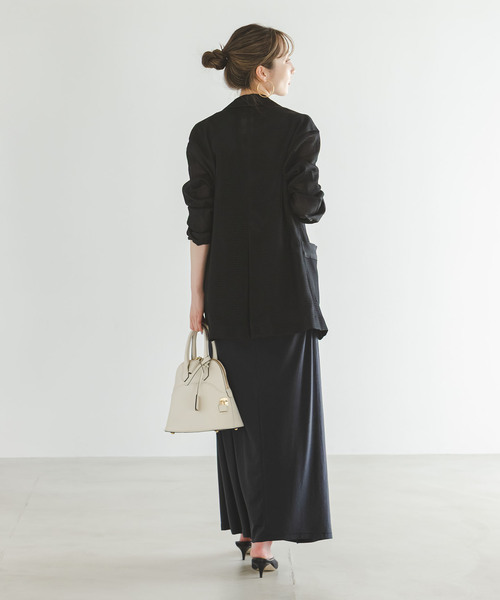 Noble（ノーブル）の「エアリーメッシュロングジャケット（テーラードジャケット・レディース・ブラック/ホワイト系その他・38/36）」の13枚目の写真