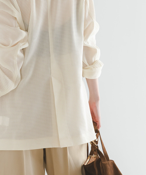 Noble（ノーブル）の「エアリーメッシュロングジャケット（テーラードジャケット・レディース・ブラック/ホワイト系その他・38/36）」の16枚目の写真