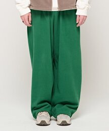 CB エッセンシャル 裏起毛 ワイドパンツ (グリーン)