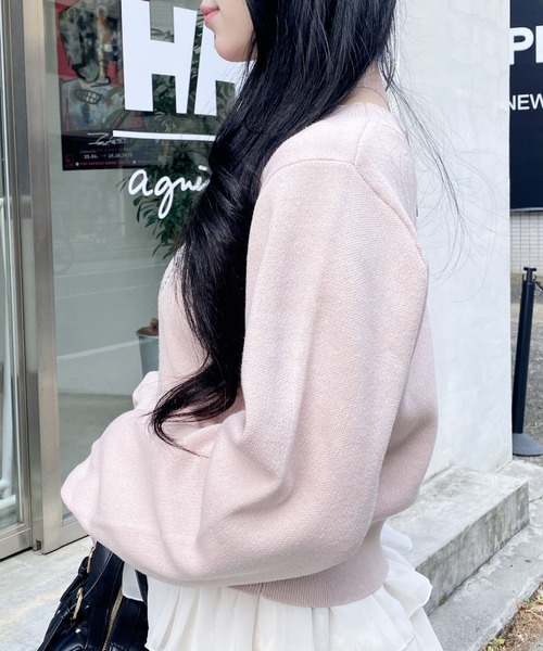 INGNI(イング)の「イニシャルビジューロゴニット(ニット/セーター・レディース・グレー/オフホワイト/ピンク/ブラック・M)」の7枚目の写真