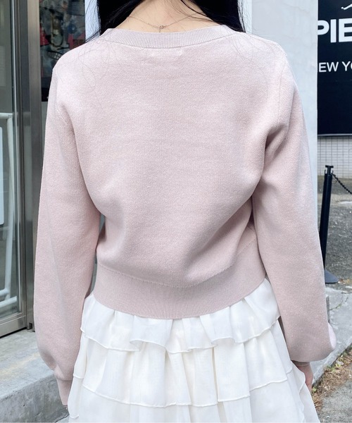 INGNI(イング)の「イニシャルビジューロゴニット(ニット/セーター・レディース・グレー/オフホワイト/ピンク/ブラック・M)」の8枚目の写真