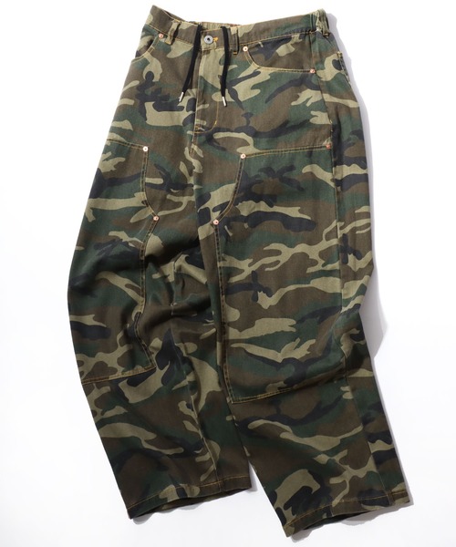 VISION STREET WEAR（ヴィジョンストリートウェア）の「VISION STREET WEAR/ヴィジョンストリートウェア オーバーサイズ リジッドデニム･総柄 ワイド ダブルニーパンツ/レディース メンズ（デニムパンツ・メンズ・ネイビー/ブラック/グリーン系その他/ベージュ系その他/グレー系その他・LL/L/M）」の5枚目の写真