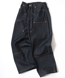 VISION STREET WEAR（ヴィジョンストリートウェア）の「VISION STREET WEAR/ヴィジョンストリートウェア オーバーサイズ リジッドデニム･総柄 ワイド ダブルニーパンツ/レディース メンズ（デニムパンツ）」
