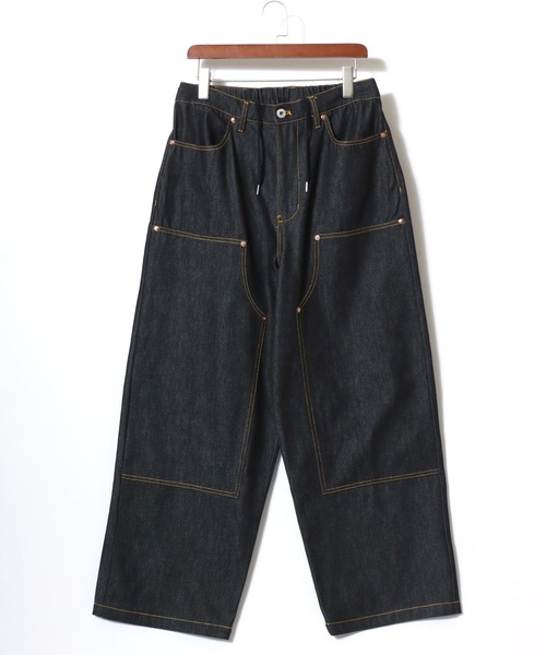VISION STREET WEAR（ヴィジョンストリートウェア）の「VISION STREET WEAR/ヴィジョンストリートウェア オーバーサイズ リジッドデニム･総柄 ワイド ダブルニーパンツ/レディース メンズ（デニムパンツ・メンズ・ネイビー/ブラック/グリーン系その他/ベージュ系その他/グレー系その他・LL/L/M）」の8枚目の写真