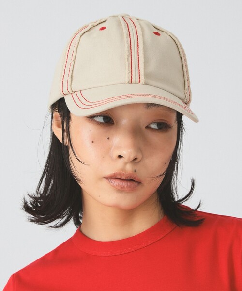 Ray BEAMS(レイビームス)の「配色 ステッチ キャップ 日除け 紫外線対策 夏素材 レジャー アウトドア 夏コーデ(キャップ・レディース・ミント/ベージュ/ブラック・ONE SIZE)」の2枚目の写真
