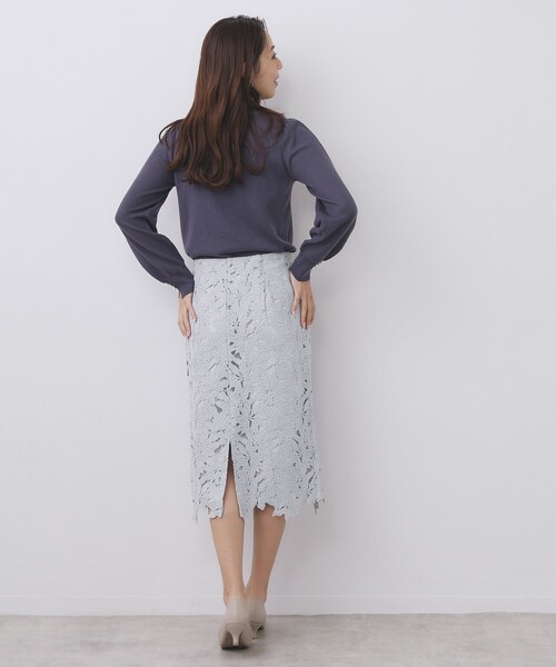 index（インデックス）の「フラワーレースタイトスカート【洗濯機OK】《XS～3L》（スカート・レディース・ネイビー/サンドベージュ/サックスブルー・44/42/40/38/36/34）」の21枚目の写真