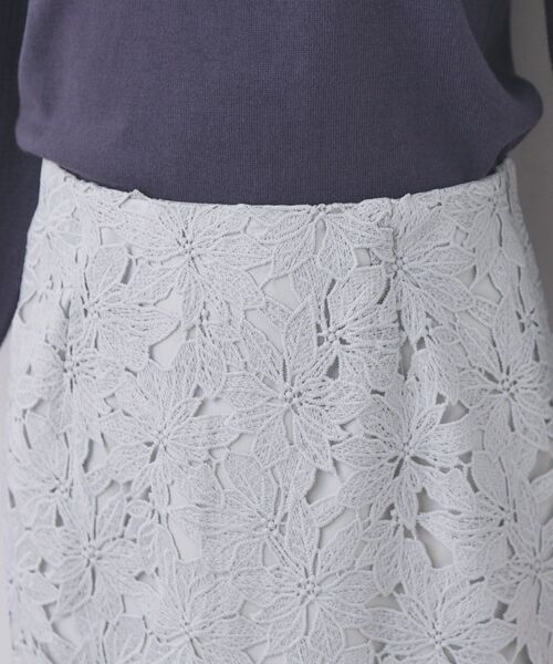 index（インデックス）の「フラワーレースタイトスカート【洗濯機OK】《XS～3L》（スカート・レディース・ネイビー/サンドベージュ/サックスブルー・44/42/40/38/36/34）」の11枚目の写真