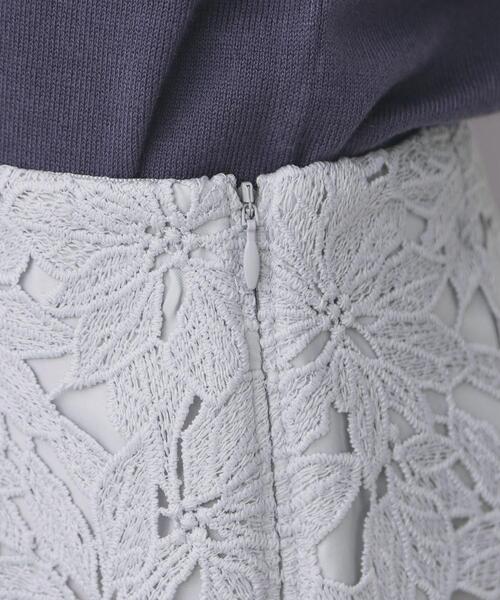 index（インデックス）の「フラワーレースタイトスカート【洗濯機OK】《XS～3L》（スカート・レディース・ネイビー/サンドベージュ/サックスブルー・44/42/40/38/36/34）」の10枚目の写真