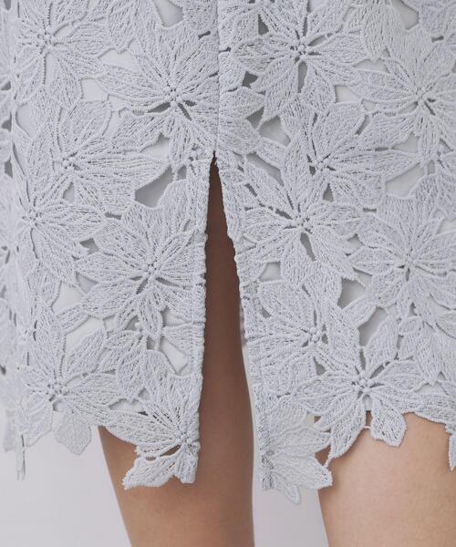 index（インデックス）の「フラワーレースタイトスカート【洗濯機OK】《XS～3L》（スカート・レディース・ネイビー/サンドベージュ/サックスブルー・44/42/40/38/36/34）」の8枚目の写真