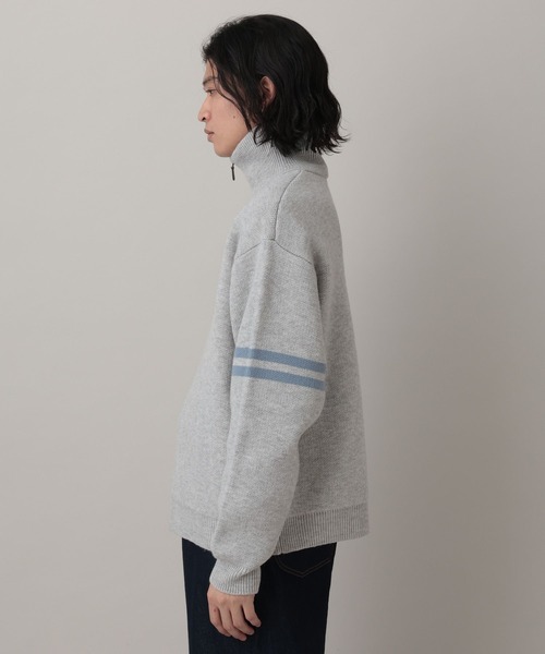RAGEBLUE（レイジブルー）の「Line Half Zip Knit Pullover / ラインハーフジップニットプルオーバー（ニット/セーター・メンズ・グレー/ネイビー・MEDIUM/LARGE）」の15枚目の写真