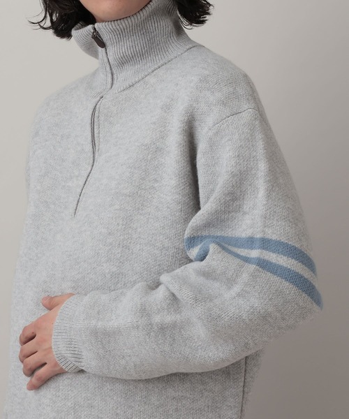 RAGEBLUE（レイジブルー）の「Line Half Zip Knit Pullover / ラインハーフジップニットプルオーバー（ニット/セーター・メンズ・グレー/ネイビー・MEDIUM/LARGE）」の19枚目の写真