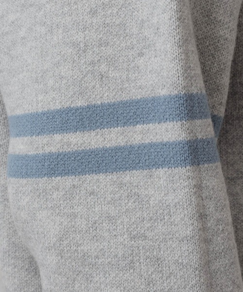 RAGEBLUE（レイジブルー）の「Line Half Zip Knit Pullover / ラインハーフジップニットプルオーバー（ニット/セーター・メンズ・グレー/ネイビー・MEDIUM/LARGE）」の21枚目の写真