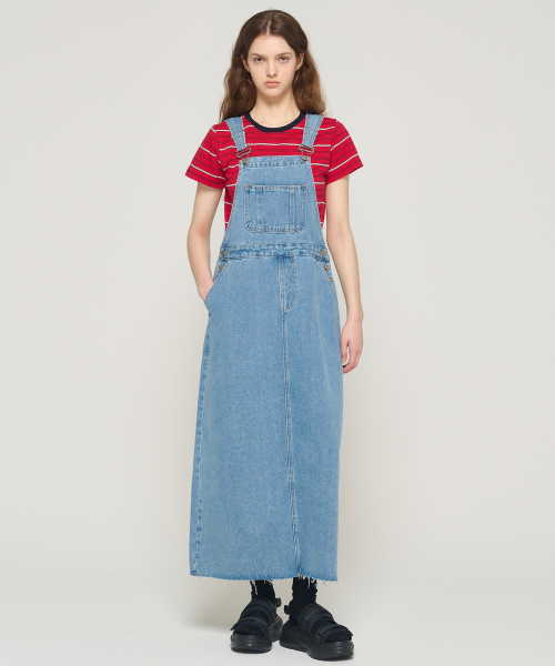 CARGOBROS FOR WOMAN(カーゴブロスフォーウィメン)の「ワークデニムオーバーロールワンピース(ブルー)(サロペット/オーバーオール・レディース・その他・FREE)」の2枚目の写真