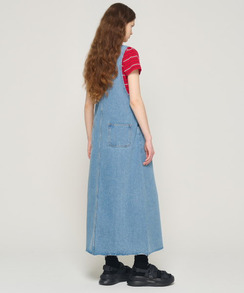 CARGOBROS FOR WOMAN(カーゴブロスフォーウィメン)の「ワークデニムオーバーロールワンピース(ブルー)(サロペット/オーバーオール・レディース・その他・FREE)」の3枚目の写真