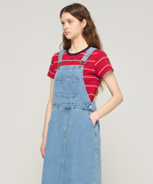 CARGOBROS FOR WOMAN(カーゴブロスフォーウィメン)の「ワークデニムオーバーロールワンピース(ブルー)(サロペット/オーバーオール・レディース・その他・FREE)」の4枚目の写真