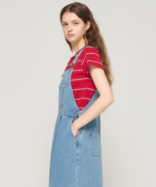 CARGOBROS FOR WOMAN(カーゴブロスフォーウィメン)の「ワークデニムオーバーロールワンピース(ブルー)(サロペット/オーバーオール・レディース・その他・FREE)」の6枚目の写真