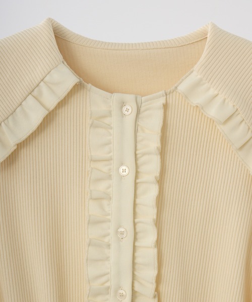 idem（イデム）の「sailor color frill rib cardigan / セーラーカラーカーディガン（カーディガン/ボレロ・レディース・アイボリー/ブラック・FREE）」の22枚目の写真