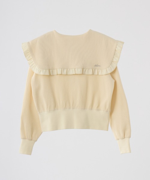 idem（イデム）の「sailor color frill rib cardigan / セーラーカラーカーディガン（カーディガン/ボレロ・レディース・アイボリー/ブラック・FREE）」の19枚目の写真