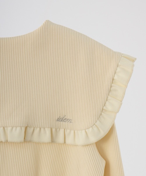 idem（イデム）の「sailor color frill rib cardigan / セーラーカラーカーディガン（カーディガン/ボレロ・レディース・アイボリー/ブラック・FREE）」の18枚目の写真