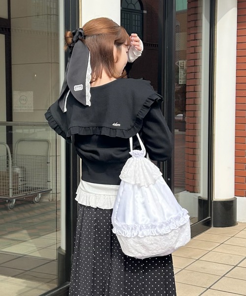 idem（イデム）の「sailor color frill rib cardigan / セーラーカラーカーディガン（カーディガン/ボレロ・レディース・アイボリー/ブラック・FREE）」の16枚目の写真