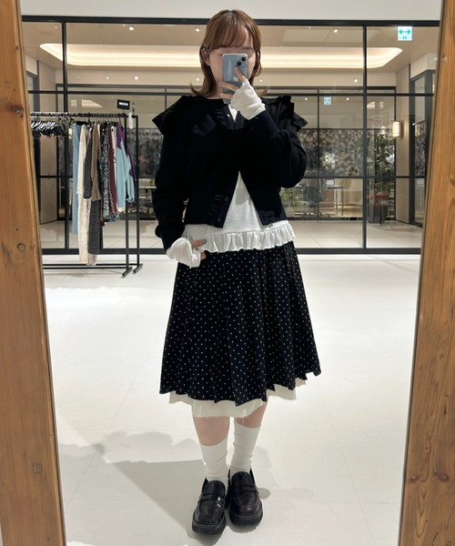 idem（イデム）の「sailor color frill rib cardigan / セーラーカラーカーディガン（カーディガン/ボレロ・レディース・アイボリー/ブラック・FREE）」の14枚目の写真
