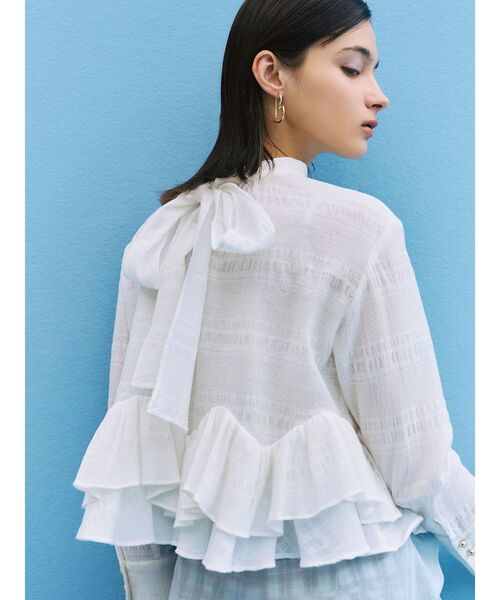 LAGUNAMOON(ラグナムーン)の「ボウタイボリュームヘムブラウス(シャツ/ブラウス・レディース・ホワイト/その他1/ミント・FREE)」の21枚目の写真