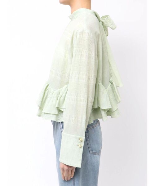 LAGUNAMOON(ラグナムーン)の「ボウタイボリュームヘムブラウス(シャツ/ブラウス・レディース・ホワイト/その他1/ミント・FREE)」の6枚目の写真