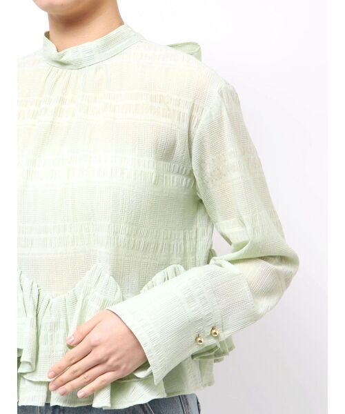 LAGUNAMOON(ラグナムーン)の「ボウタイボリュームヘムブラウス(シャツ/ブラウス・レディース・ホワイト/その他1/ミント・FREE)」の9枚目の写真