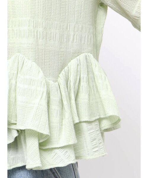 LAGUNAMOON(ラグナムーン)の「ボウタイボリュームヘムブラウス(シャツ/ブラウス・レディース・ホワイト/その他1/ミント・FREE)」の10枚目の写真