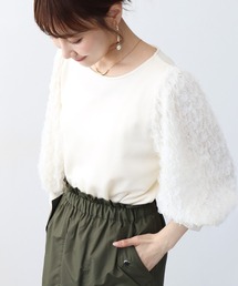 Jines | 袖ドッキングトップス(Tシャツ/カットソー)
