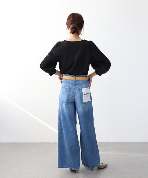Jines(ジネス)の「袖ドッキングトップス(Tシャツ/カットソー・レディース・ホワイト/グレー/ブラック・38)」の18枚目の写真