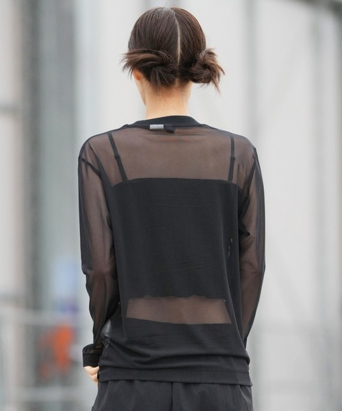adidas(アディダス)の「adidas/アディダス W ASZN SOFTLUX LS シアーシャツ MME67(Tシャツ/カットソー・レディース・ブラック/オフホワイト・M/L)」の6枚目の写真