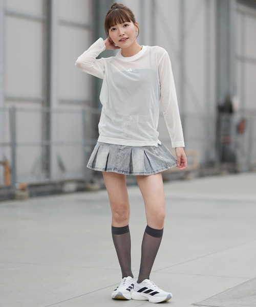 adidas(アディダス)の「adidas/アディダス W ASZN SOFTLUX LS シアーシャツ MME67(Tシャツ/カットソー・レディース・ブラック/オフホワイト・M/L)」の7枚目の写真
