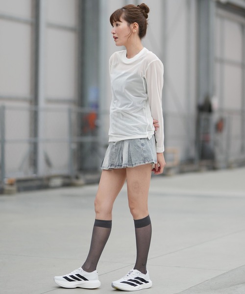 adidas(アディダス)の「adidas/アディダス W ASZN SOFTLUX LS シアーシャツ MME67(Tシャツ/カットソー・レディース・ブラック/オフホワイト・M/L)」の9枚目の写真