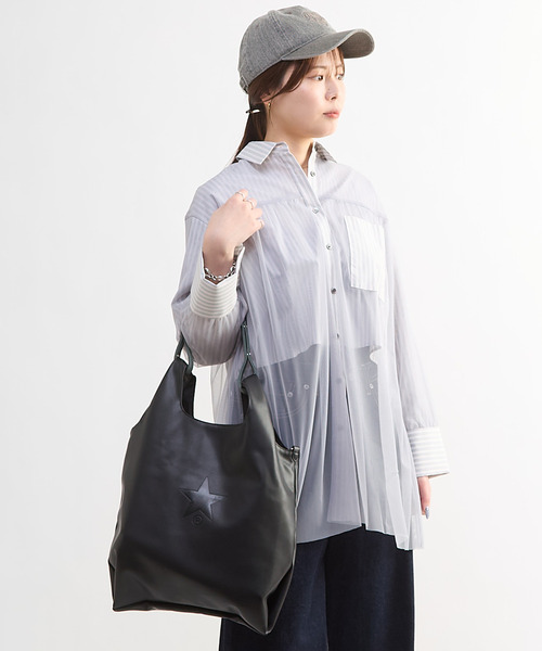 CONVERSE TOKYO(コンバーストウキョウ)の「2WAY SHOPPING TOTE BAG(トートバッグ・レディース・グレー/ブラック・FREE)」の3枚目の写真