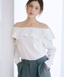 【セットアップ対応】バルーン3WAYショルダースウェット 空港コーデ 春服 夏服 オフショル