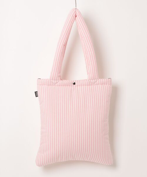 CONVERSE(コンバース)の「【CONVERSE】CV OG STRIPE PUFFING TOTE / オサムグッズコラボ ストライプ トートバッグ(トートバッグ・メンズ・ピンク/イエロー/サックスブルー・FREE)」の4枚目の写真