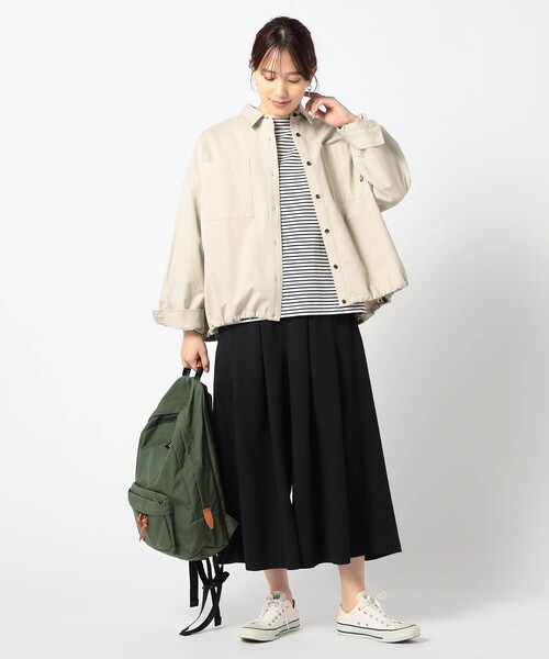 BROOKLYN OVERALL（ブルックリンオーバーオール）の「【BROOKLYN OVERALL 】ドロスト仕様　ブルゾンライクシャツ（シャツ/ブラウス・レディース・カーキ/クリーム/ネイビー/その他2・FREE）」の11枚目の写真