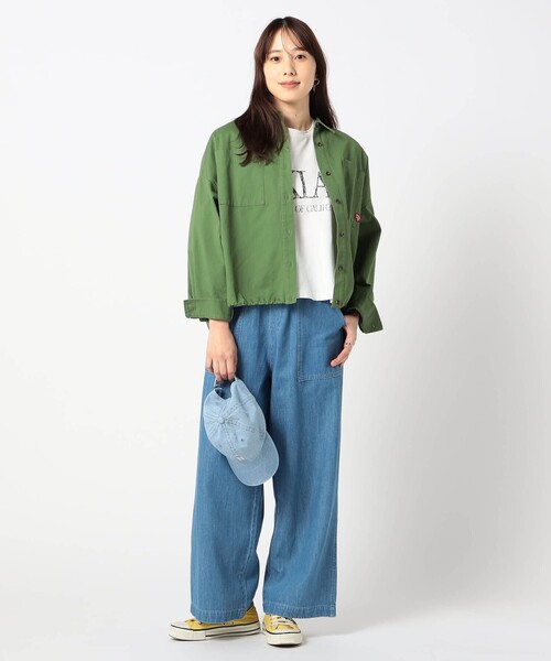 BROOKLYN OVERALL（ブルックリンオーバーオール）の「【BROOKLYN OVERALL 】ドロスト仕様　ブルゾンライクシャツ（シャツ/ブラウス・レディース・カーキ/クリーム/ネイビー/その他2・FREE）」の12枚目の写真
