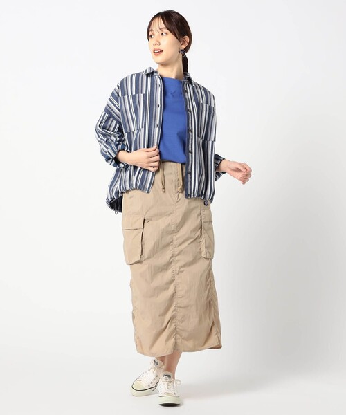 BROOKLYN OVERALL（ブルックリンオーバーオール）の「【BROOKLYN OVERALL 】ドロスト仕様　ブルゾンライクシャツ（シャツ/ブラウス・レディース・カーキ/クリーム/ネイビー/その他2・FREE）」の14枚目の写真